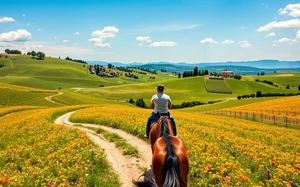 Jízda na koni na italském venkově