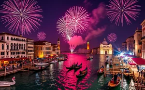 Das Redentore-Festival in Venedig: Feuerwerk auf dem Kanal