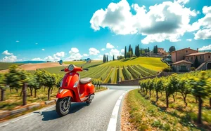 Tur Vespa melintasi pedesaan Tuscan